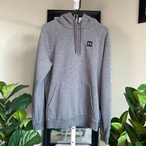 Grey Under Armour Plain Small Print Pull Over Sweatshirt Hoodie Jacket